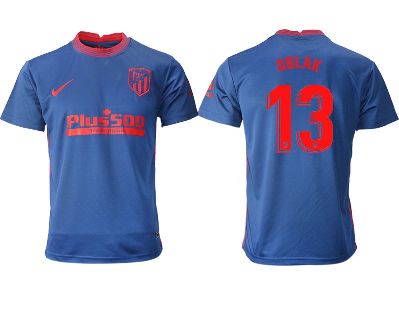 Men 2020-2021 club Atletico Madrid away aaa version #13 blue Soccer Jerseys